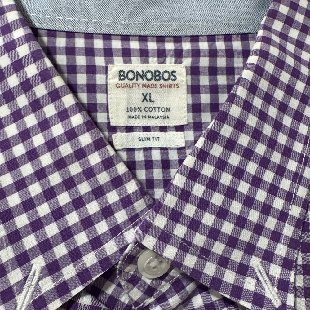 Bonobos Men's Purple Gingham Shirt